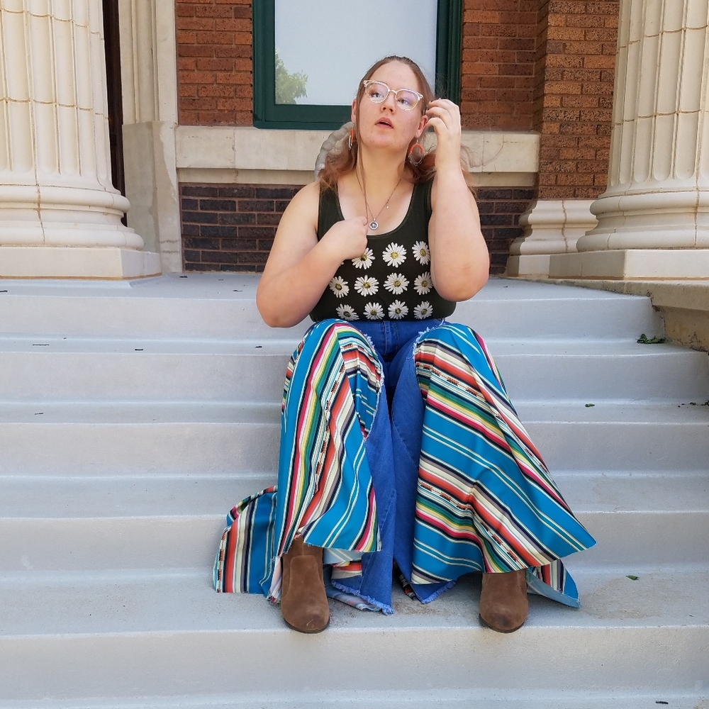 Lucky and Blessed L&B Teal Serape Plus Size Jeans - Picture 6 of 15